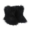 Gegefur Girls Boys Kids Faux Fur Boots Furry Fuzzy Fluffy Warm Winter Snow Boots Flat Shoes Outdoor (Black, 11.5) view 1