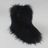 Gegefur Girls Boys Kids Faux Fur Boots Furry Fuzzy Fluffy Warm Winter Snow Boots Flat Shoes Outdoor (Black, 11.5) view 3