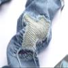 Kaxiya2021 Men's Contrast Patches Jeans Comfort Stretch Destroyed Ripped Biker Denim Pants Hole Washed Straight Jean Trousers (29,Light Blue) view 4