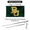 Baylor Bears Flag with Pole and Bracket Holder University Set view 2