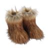 Gegefur Girls Boys Kids Faux Fur Boots Furry Fuzzy Fluffy Warm Winter Snow Boots Flat Shoes Outdoor (Raccoon, 1) view 1