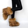 Gegefur Girls Boys Kids Faux Fur Boots Furry Fuzzy Fluffy Warm Winter Snow Boots Flat Shoes Outdoor (Raccoon, 1) view 3