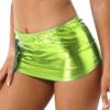ACSUSS Women's PVC Leather Shiny Metallic Short Mini Skirt Night Club Bodycon Tight Dress Fluorescent Green One Size view 1