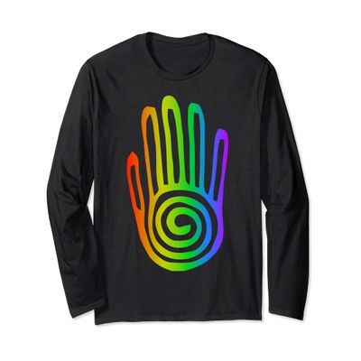 Ancient Native American Hopi Healing Hand Symbol Men Women Long Sleeve T-Shirt