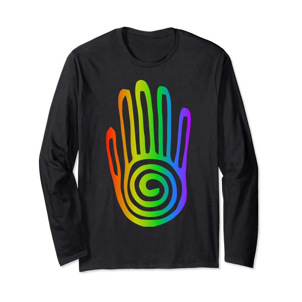 Ancient Native American Hopi Healing Hand Symbol Men Women Long Sleeve T-Shirt