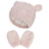 ZJXC Baby Hat Glove Set Soft Newborn Mittens Baby Girl Boys Knitted Toddler Cap Infant Winter Mitten Sets (Pink,0-3 Months) view 1