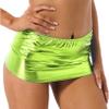 Hedmy Women's Shiny Metallic PVC Leather Mini Skirt Short Dresses Tight Hip Skirts Slim Pencil Skirt Fluorescent Green One Size view 1