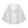 Loloda Baby Girls Hooded Floral Lace Princess Cape Cloak Christening Birthday Party Shoulder Wrap Shawl White 12-18 Months view 2