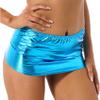 Hedmy Women's Shiny Metallic PVC Leather Mini Skirt Short Dresses Tight Hip Skirts Slim Pencil Skirt Sky Blue One Size view 1