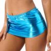 Hedmy Women's Shiny Metallic PVC Leather Mini Skirt Short Dresses Tight Hip Skirts Slim Pencil Skirt Sky Blue One Size view 2