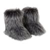 Gegefur Girls Boys Kids Faux Fur Boots Furry Fuzzy Fluffy Warm Winter Snow Boots Flat Shoes Outdoor (Dark grey, 10.5) view 1
