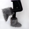 Gegefur Girls Boys Kids Faux Fur Boots Furry Fuzzy Fluffy Warm Winter Snow Boots Flat Shoes Outdoor (Dark grey, 10.5) view 3
