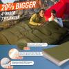 MEREZA Double Sleeping Bag for Adults Mens with Pillow, XL Queen Size for All Season Camping Hiking Backpacking 2/Two Person Sleeping Bags for Cold Weather & Warm Green view 3
