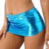 ACSUSS Women's PVC Leather Shiny Metallic Short Mini Skirt Night Club Bodycon Tight Dress Sky Blue One Size view 1