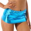 ACSUSS Women's PVC Leather Shiny Metallic Short Mini Skirt Night Club Bodycon Tight Dress Sky Blue One Size view 3