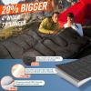 MEREZA Double Sleeping Bag for Adults Mens with Pillow, XL Queen Size Two Person Sleeping Bag for All Season Camping Hiking Backpacking for Cold Weather & Warm Black view 3