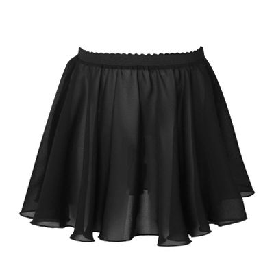 Agoky Girls Elastic Waist Pull On Mesh Wrap Skirt Set for Kids Athletic Ballet Dance Training Tulle Skirt Black 1-6 Years