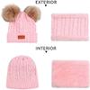 Kids Winter Warm Beanie Hat Scarf Set 2pcs Baby Knit Hat Scarf Thermal Pom Bobble Hat for Girls Boys Aged 1-8 (Pink(1 Ball hat),One Size) view 2