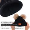 Kids Winter Warm Beanie Hat Scarf Set 2pcs Baby Knit Hat Scarf Thermal Pom Bobble Hat for Girls Boys Aged 1-8 (Black(1 Ball hat),One Size) view 4