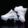 TAILORIA Four-Wheel 2-in-1 Roller Skate Shoes Unisex Roller Shoes & Sneakers Detachable Skate Shoes Kids Sneakers Shoes with Wheels Skating Roller Skates view 2