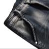 Kaxiya2021 Men's Ripped Slim Biker Jeans Stretch Distressed Straight Patchwork Moto Denim Pants Hole Patch Jean Trousers (42,Grey) view 3