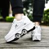 TAILORIA Four-Wheel 2-in-1 Roller Skate Shoes Unisex Roller Shoes & Sneakers Detachable Skate Shoes Kids Sneakers Shoes with Wheels Skating Roller Skates view 2