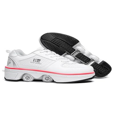 TAILORIA Four-Wheel 2-in-1 Roller Skate Shoes Unisex Roller Skates & Sneakers Detachable Skate Shoes Kids Sneakers with Wheels Skating
