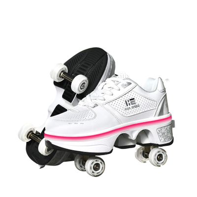 TAILORIA Four-Wheel 2-in-1 Roller Skate Shoes Unisex Roller Skates & Sneakers Detachable Skate Shoes Kids Sneakers with Wheels Skating