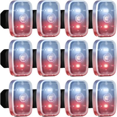 Mudder Running Lights for Runners Rechargeable LED Safety Lamps USB Rechargeable Clip on Strobe Bicycle Tail Lamps with 5 Modes Flashing Bike Lights for Night Riding Walking Hiking Pet Dog(12 Pieces)