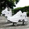 TAILORIA Four-Wheel 2-in-1 Roller Skate Shoes Unisex Roller Shoes & Sneakers Detachable Skate Shoes Kids Sneakers Shoes with Wheels Skating Roller Skates view 3