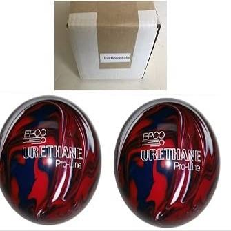 BuyBocceBalls - EPCO Duckpin Bowling Balls - - (5 inch- 3lbs. 12 oz.) Pack of 2 - Urethane - Dark Red, Royal & White - Made in USA