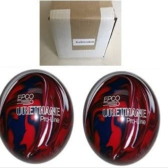 BuyBocceBalls - EPCO Duckpin Bowling Balls - - (5 inch- 3lbs. 12 oz.) Pack of 2 - Urethane - Dark Red, Royal & White - Made in USA