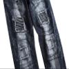 Kaxiya2021 Men's Ripped Slim Biker Jeans Stretch Distressed Straight Patchwork Moto Denim Pants Hole Patch Jean Trousers (42,Black) view 4