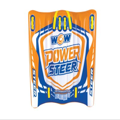 WOW Sports  Power Steer Towable Deck Tube for Boating  1-2 Person 340 lbs Capacity  Inflatable Boat Tube for Water Sports  Youth & Adults