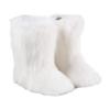 Gegefur Girls Boys Kids Faux Fur Boots Furry Fuzzy Fluffy Warm Winter Snow Boots Flat Shoes Outdoor (White, 1) view 1
