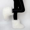 Gegefur Girls Boys Kids Faux Fur Boots Furry Fuzzy Fluffy Warm Winter Snow Boots Flat Shoes Outdoor (White, 1) view 3
