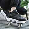 TAILORIA Four-Wheel 2-in-1 Roller Skate Shoes Unisex Roller Skates Detachable Kids Sneakers with Wheels Skating view 3