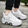 TAILORIA Four-Wheel 2-in-1 Roller Skate Shoes Unisex Roller Shoes & Sneakers Detachable Skate Shoes Kids Sneakers Shoes with Wheels Skating Roller Skates view 3