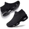 YHOON Women's Slip On Walking Shoes Breathable Lightweight Mesh Casual Running Jogging Sneakers Air Cushion All Black Size 12 view 1