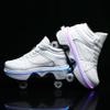 TAILORIA Four-Wheel 2-in-1 Roller Skate Shoes Unisex Kids Sneakers with Wheels Skating Roller Skates view 2