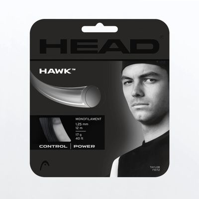 HEAD Hawk Black Monofilament Tennis String, 16g / 1.30mm (6 Sets)