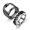2pcs Stainless Steel Bottle Opener Rings Set Spinner Chain Thumb Beer Bar Opening Ring for Men Women Creative Party Jewelry-Black 11 view 1