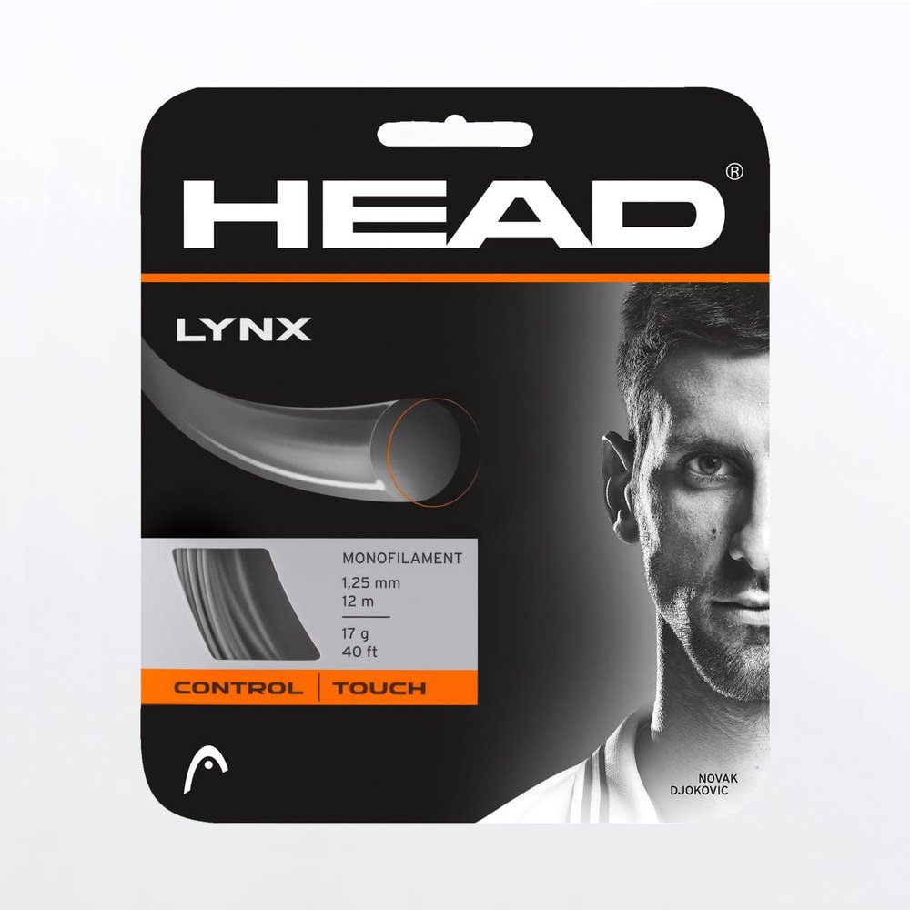 HEAD Lynx Anthracite Monofilament Tennis String, 17g / 1.25mm (6 Sets)