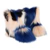 Saralis Girls Fur Snow Boots Fluffy Furry Boots For Women Children Winter Warm Boot Fuzzy Cute Rubber Flat Non-slip Kids Boots Outdoor Flat Shoes (Blue and White, 12, numeric_12) view 1