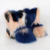 Saralis Girls Fur Snow Boots Fluffy Furry Boots For Women Children Winter Warm Boot Fuzzy Cute Rubber Flat Non-slip Kids Boots Outdoor Flat Shoes (Blue and White, 12, numeric_12) view 2