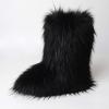 Saralis Girls Fur Snow Boots Fluffy Furry Boots For Women Children Winter Warm Boot Fuzzy Cute Rubber Flat Non-slip Kids Boots Outdoor Flat Shoes (Black-1, 12, numeric_12) view 3