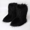 Saralis Girls Fur Snow Boots Fluffy Furry Boots For Women Children Winter Warm Boot Fuzzy Cute Rubber Flat Non-slip Kids Boots Outdoor Flat Shoes (Black-1, 12, numeric_12) view 4