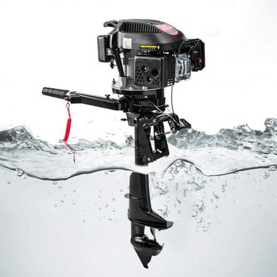 6HP 4-Stroke 140cc Outboard Boat Motors Boat Engine Marine Boat Engine W/Air Cooling System for Fishing Boat (4-Stroke 6HP)
