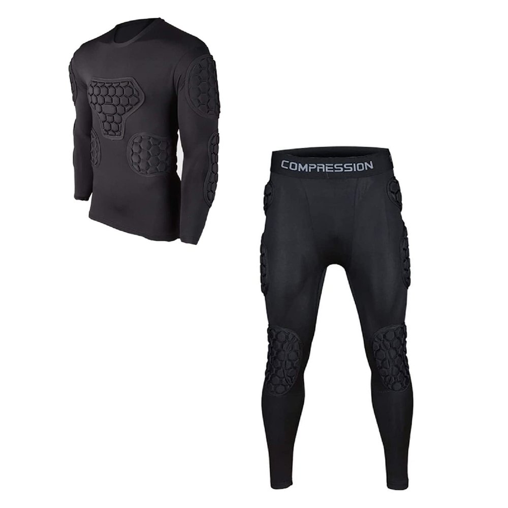 Jellybro Men's Padded Football Protective Gear Set Training Suit for Soccer Basketball Paintball Rib Protector