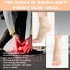 Geyoga 2 Pairs Ice Skating Socks for Women Figure Skating Protect Tendon Heel Ankle Padded Guards Sleeve Pad Ski Splints(Beige Color) view 2